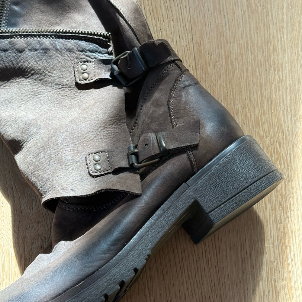 ovye by cristina lucchi Italian Brown Leather moto Boots